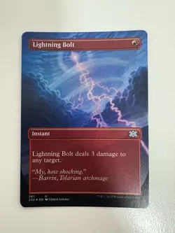 Lightning Bolt Foil Borderless MTG Magic the Gathering Card NM Near Mint 2X2 - Image 1