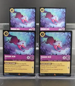Disney Lorcana Madam Mim - Fox 46/204 Rise of the Floodborn Rare - 4 Cards Set - Image 1