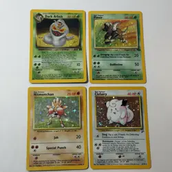 Lot Of 4 Vintage Pokemon TCG WOTC Holo Rare Cards Clefairy Pinsir Dark Arbok - Image 1