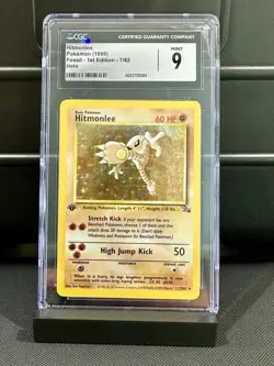 Hitmonlee 7/62 1st Edition Holo Pokemon Fossil CGC 9 Mint - Image 1