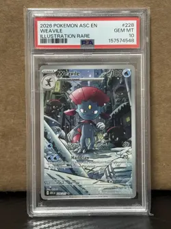 PSA 10 Weavile #228/217 Illustration Rare - Ascended Heroes Pokemon TCG Card - Image 1