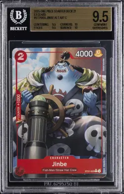 2025 ONE PIECE CARD GAME STARTER DECK 21 EX -GEAR5- JINBE ALT ART C BGS 9.5 - Image 1