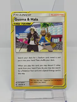 Guzma & Hala 193/236 Sun And Moon Cosmic Eclipse Regular Near Mint Pokemon Card - Image 1