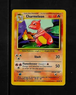 Pokemon Card Charmeleon- # 24/102- Stage 1- 80HP- LV.32- 1999- NM - Image 1