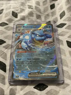Pokemon TCG Blastoise EX Stellar Crown Stamped Holo Double Rare Card 030/142 - Image 1