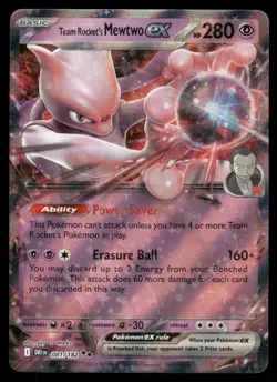 Team Rocket's Mewtwo ex 81/182 Holo League & Championship Cards Pokemon NM - Image 1