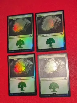 MTG 4 x *FOIL * Lord Of The Rings FOREST #270 NM - Image 1