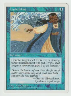 Magic the Gathering MTG Fifth Edition (5th) Hydroblast Blue Uncommon LP - Image 1