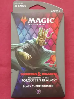 Magic The Gathering D&D ADVENTURES IN FORGOTTEN REALMS BLACK THEME BOOSTER MTG - Image 1