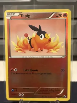 Tepig Pokemon TCG Black And White 16/114 Reverse Holo 2011 NM (holo Scratches) - Image 1
