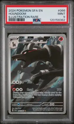 2024 POKEMON SFA EN-SHROUDED FABLE ILLUSTRATION RARE #066 HOUNDOOM PSA 9 - Image 1