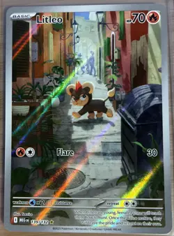 Litleo Illustration Rare 139/132 Me01: Mega Evolution Holo Pokemon Card - Image 1