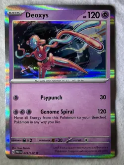 Deoxys 074/182 Rare Holo Pokemon TCG SV Paradox Rift PACK FRESH NEAR MINT - Image 2