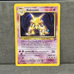 Pokemon Base Set 2 Alakazam Holo Rare 001/130 WOTC Vintage LP - Image 3