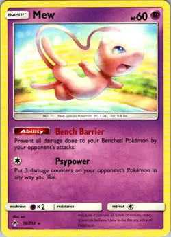 Mew 76/214 Rare Deck Exclusives Pokemon Lightly Played - Image 1