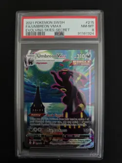 2021 POKEMON SWORD & SHIELD EVOLVING SKIES SECRET FULL ART/UMBREON VMAX PSA 8 - Image 1