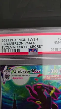 2021 POKEMON SWORD & SHIELD EVOLVING SKIES SECRET FULL ART/UMBREON VMAX PSA 8 - Image 2