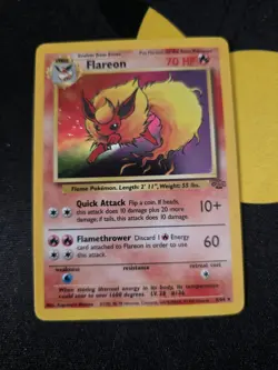 Pokemon TCG Flareon Jungle 3/64 Holo Unlimited Holo Rare - Image 1