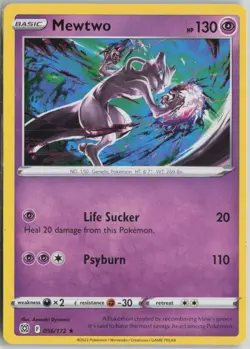 Mewtwo 056/172 Rare Brilliant Stars Pokemon Non-Holo Rare Near Mint - Image 1