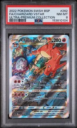 2022 Pokemon Swsh Black Star Promo Charizard Vstar PSA 8 #262 - Image 1