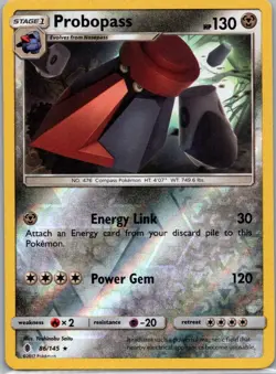 Pokemon TCG Probopass 86/145 Guardians Rising Rev Holo LP - Image 1
