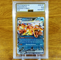 Pokemon Obsidian Flames Charizard EX 125/197 AGS Gem-MT 10 Holo Double Rare 2023 - Image 1