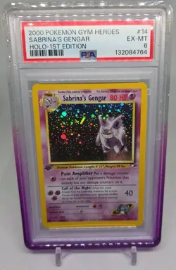 2000 Pokemon Gym Heroes 1st Edition #14 Sabrina's Gengar Holo PSA 6 EX-MT - Image 1