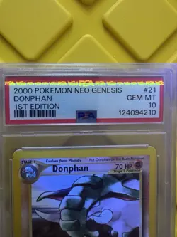 2000 Pokemon Neo Genesis 1st Edition Donphan Holo #21 PSA 10 GEM MINT - Image 3