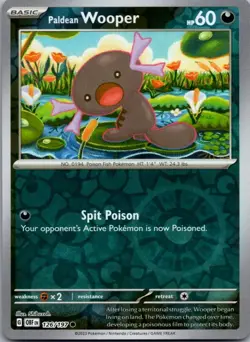 Paldean Wooper 126/197 Common Obsidian Flames Pokemon Reverse Holo Near Mint - Image 1