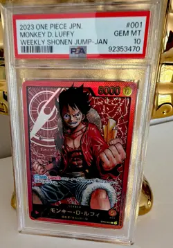 Bandai Monkey D. Luffy Weekly Shonen Jump Jan JPN ST01-001 PSA 10 Foil - Image 1