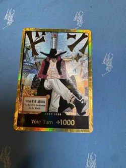 One Piece DON!! Card “HAWK-EYE” MIHAWK Gold Foil – Bandai Japan – Near Mint - Image 2