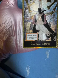 One Piece DON!! Card “HAWK-EYE” MIHAWK Gold Foil – Bandai Japan – Near Mint - Image 5