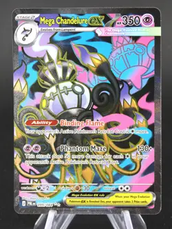 Pokemon Mega Chandelure ex 099/084 Ultra Rare Pitch Black Full Art Holo Card NM - Image 1