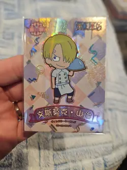 One Piece Collectible Trading Thick Card Stock Holo Foil Sanji Childhood - Image 1