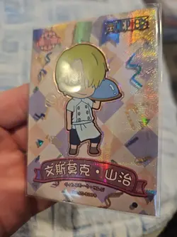 One Piece Collectible Trading Thick Card Stock Holo Foil Sanji Childhood - Image 2