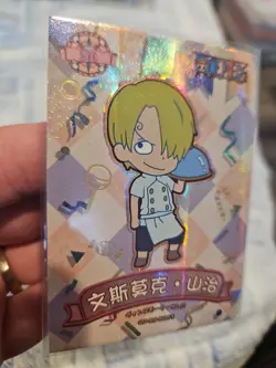 One Piece Collectible Trading Thick Card Stock Holo Foil Sanji Childhood - Image 5