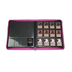 Gaming Card Album BCW Zippered Z Folio LX Leatherette 12 Pocket Pages Pink NEW - Image 2