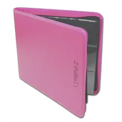 Gaming Card Album BCW Zippered Z Folio LX Leatherette 12 Pocket Pages Pink NEW - Image 4