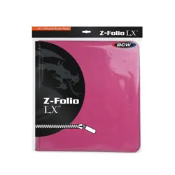 Gaming Card Album BCW Zippered Z Folio LX Leatherette 12 Pocket Pages Pink NEW - Image 5