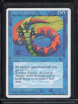 Magic The Gathering MTG Fourth Edition 4ED 1995 #82 Lord of Atlantis LP x1 LOT3 - Image 1