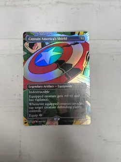 Captain America's Shield (0317) - Foil - Borderless MTG - Marvel Super Heroes NP - Image 1