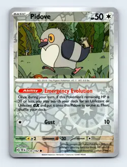 Pidove 133/162 SV05: Temporal Forces Reverse Holo Pokemon Card NM - Image 1