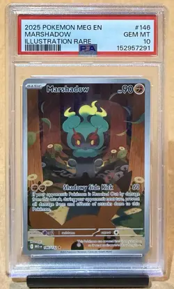 2025 POKEMON MEG EN-MEGA EVOLUTION ILLUSTRATION RARE #146 MARSHADOW PSA 10 - Image 1