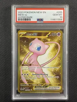 Pokemon Cards PSA 10 Gem Mt Mew ex Hyper Rare Gold 151 S&V 205/165 - Image 1