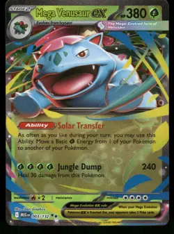 Mega Venusaur ex 003/132 Double Rare Mega Evolution Pokemon Holo Near Mint - Image 1