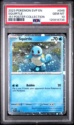 2023 POKEMON SVP EN-SV BLACK STAR PROMO 151 POSTER COLLECTION SQUIRTLE PSA 10 - Image 1