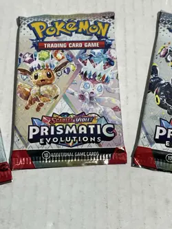 Lot (3) Pokemon TCG Prismatic Evolutions Booster Packs - NEW SEALED - Image 3