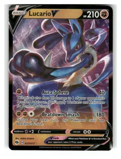 Lucario V 027/073 Holo V Rare Champion's Path Pokemon Holo Near Mint - Image 1