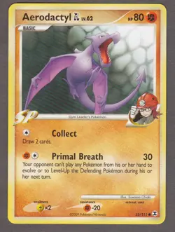 Pokemon Aerodactyl GL 55/111 Rising Rivals Common Fighting LP - Image 1