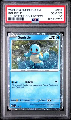 2023 POKEMON SVP EN-SV BLACK STAR PROMO 151 POSTER COLLECTION SQUIRTLE PSA 10 - Image 1